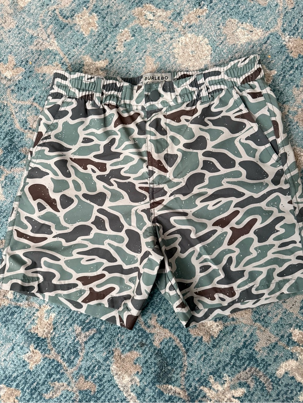 Burlebo Boys Green Camo Shorts